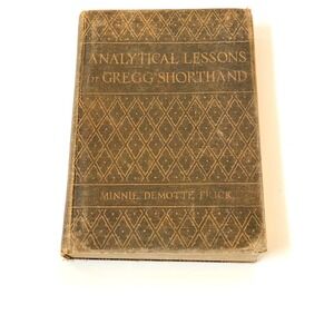 Antique Shorthand Book – 1924 Analytical Lessons, Decorative Patterned Cover